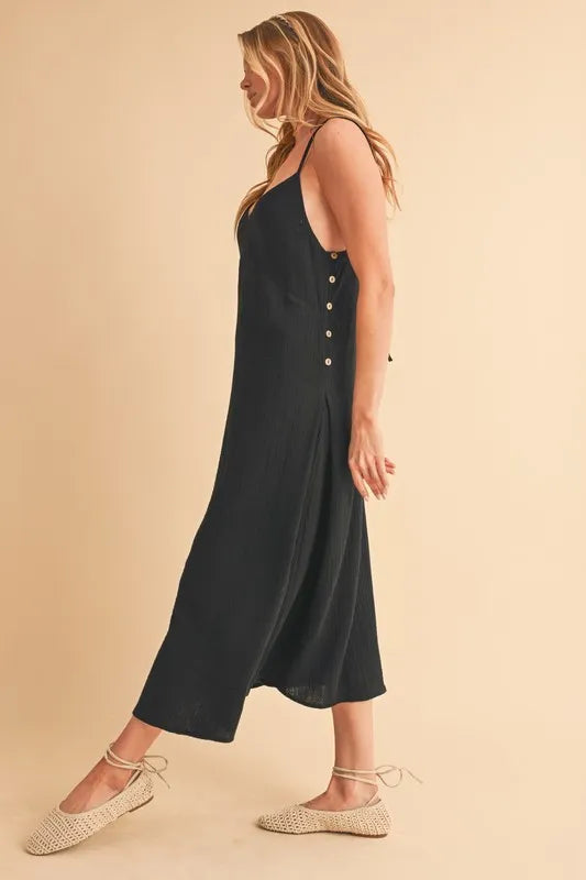 Aemi Co Side Button Midi Cami Dress 1