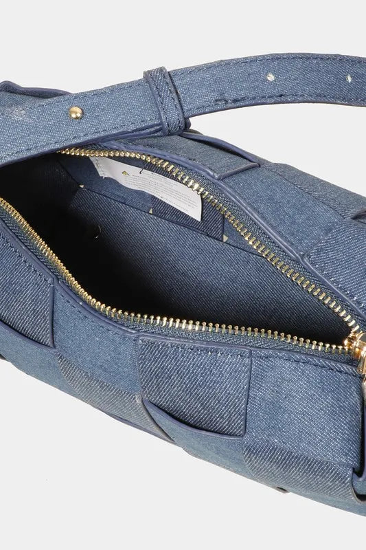 Fame Woven Crossbody Bag With Adjustable Strap
