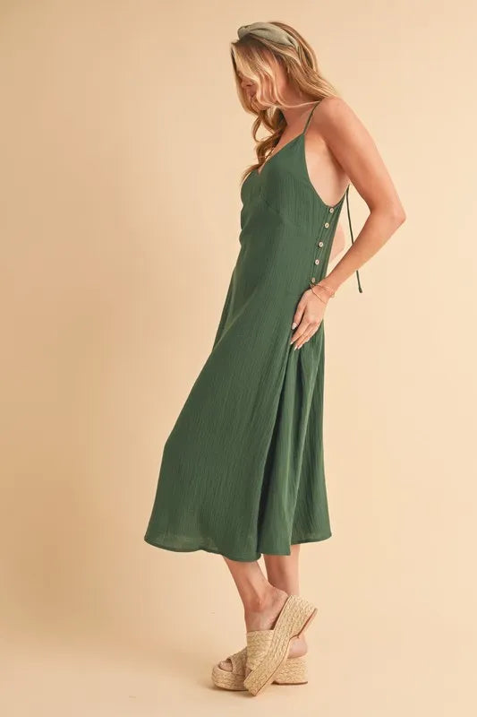 Aemi Co Side Button Midi Cami Dress 2