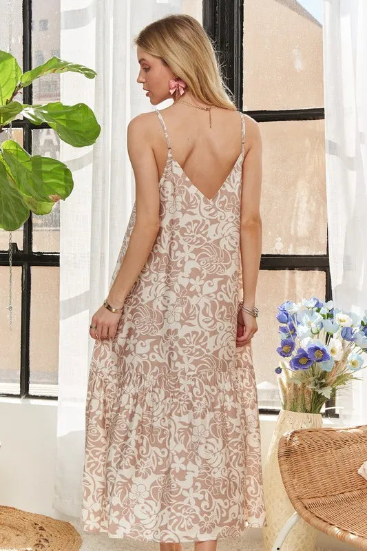 Taupe Adora Dress With Bead Detail On Shoulder 2