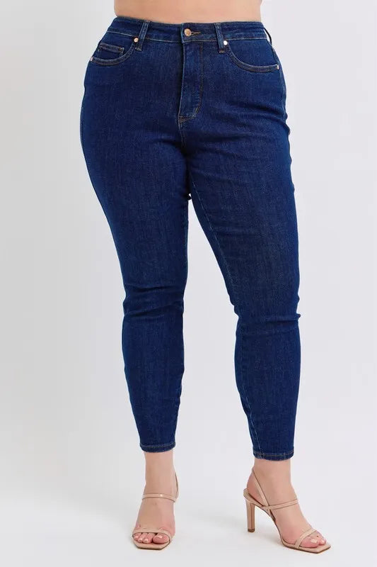 Dk Judy Blue Full Size Mid Rise Tummy Control Classic Skinny Jeans Plus Size