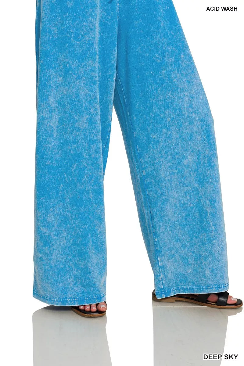 Zenana Acid Washed Strapless Tube Top Jumpsuit 1