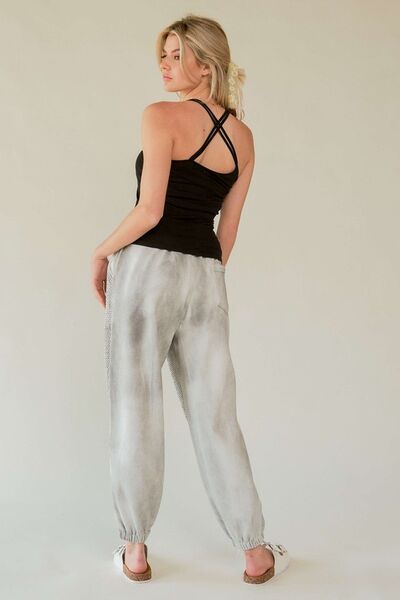 Davi Dani Rhinestone Elastic Waist Joggers 1
