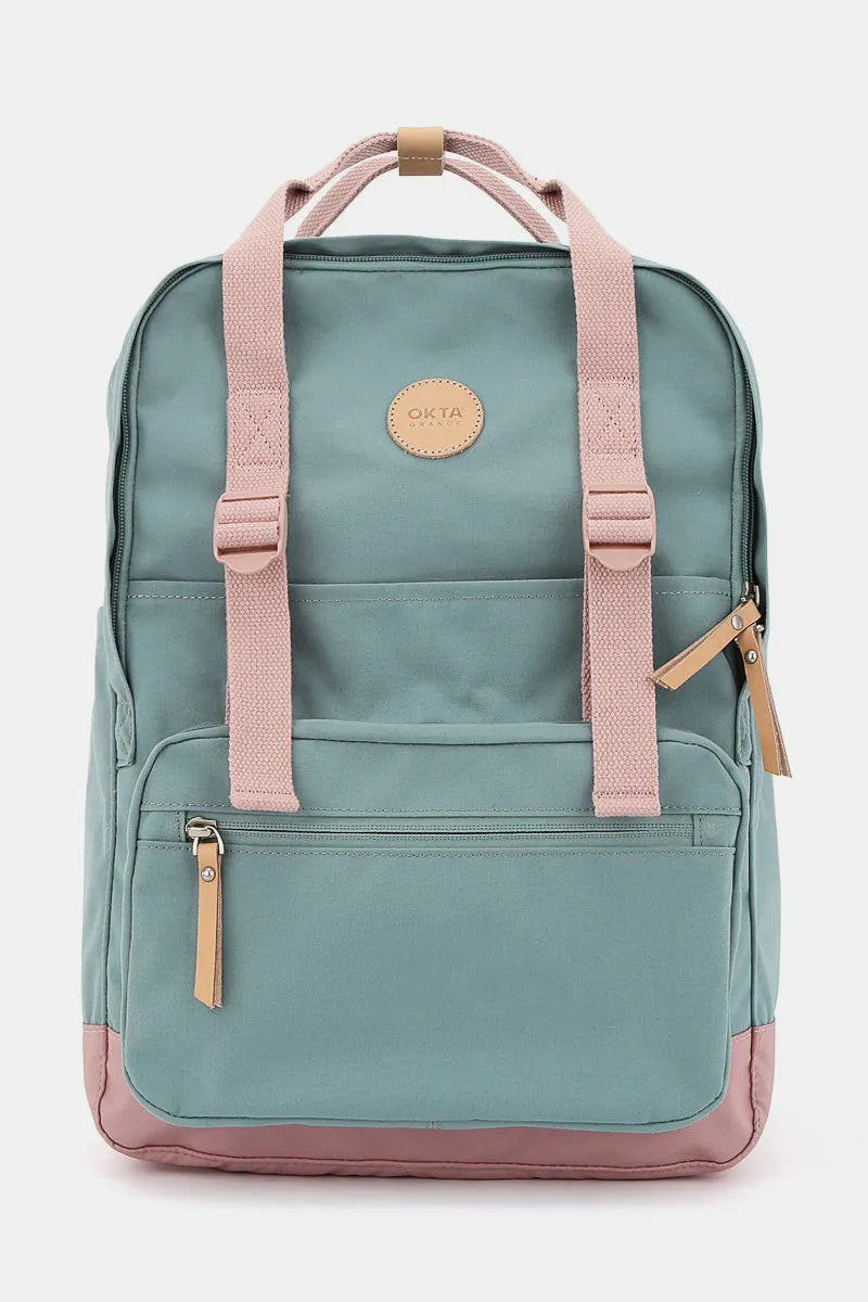 Air Force Blue Himawari Waterproof Canvas Backpack Bag With Side Pockets 2