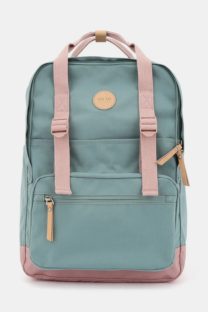 Air Force Blue Himawari Waterproof Canvas Backpack Bag With Side Pockets 2