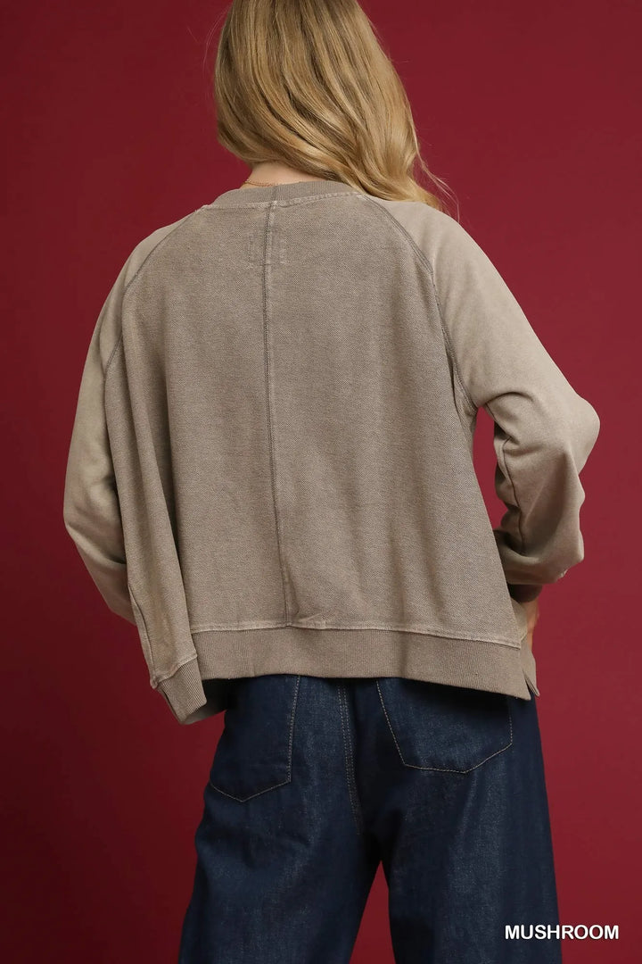 Umgee Mineral Wash French Terry Sweatshirt
