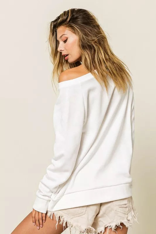 Bibi Queen Of Mardi Glitter Print Mardi Gras Sweatshirt