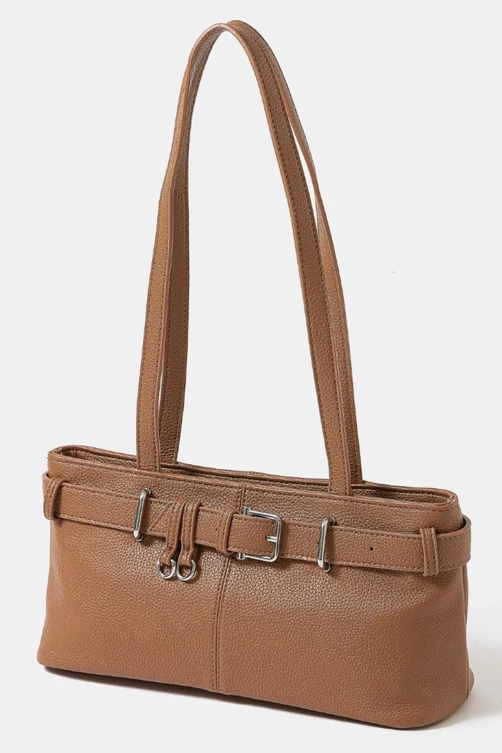 Dbr Fame Belt Strap Textured Faux Leather Shoulder Bag 1