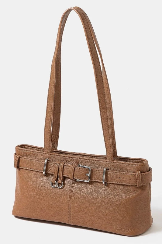 Dbr Fame Belt Strap Textured Faux Leather Shoulder Bag 1