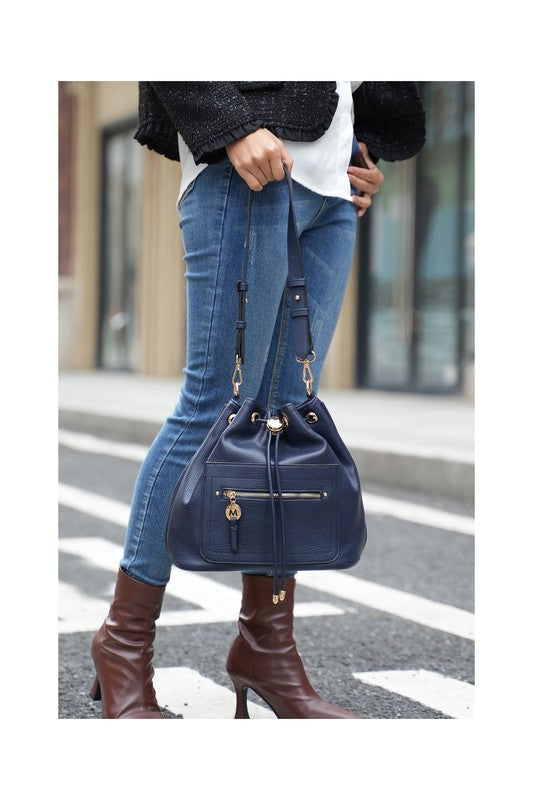 Light Blue Mkf Larissa Bucket Handbag With Wallet By Mia K
