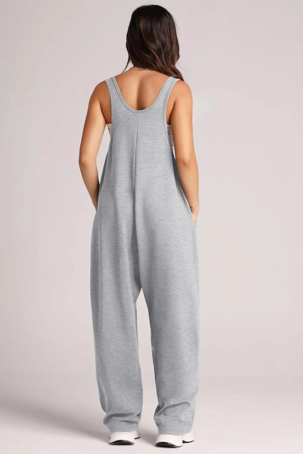 Sage Lovelet Wide Strap Jumpsuit With Pockets