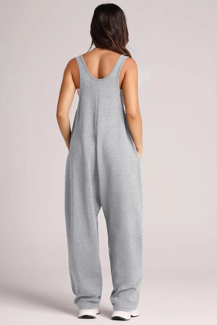 Sage Lovelet Wide Strap Jumpsuit With Pockets