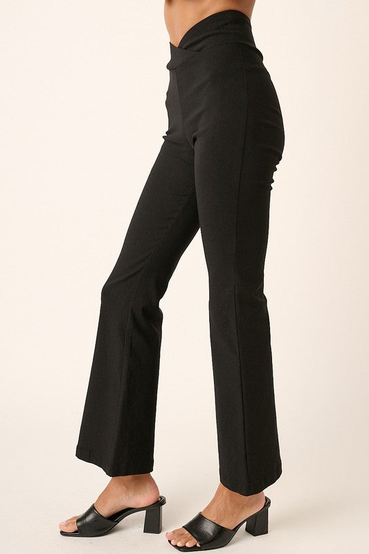 Black Mittoshop Surplice V Waist Flare Pants