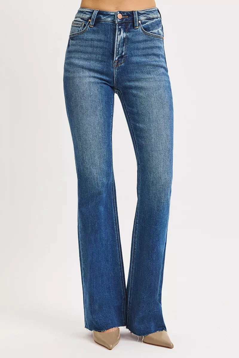 Dark Risen High Rise Flare Jeans