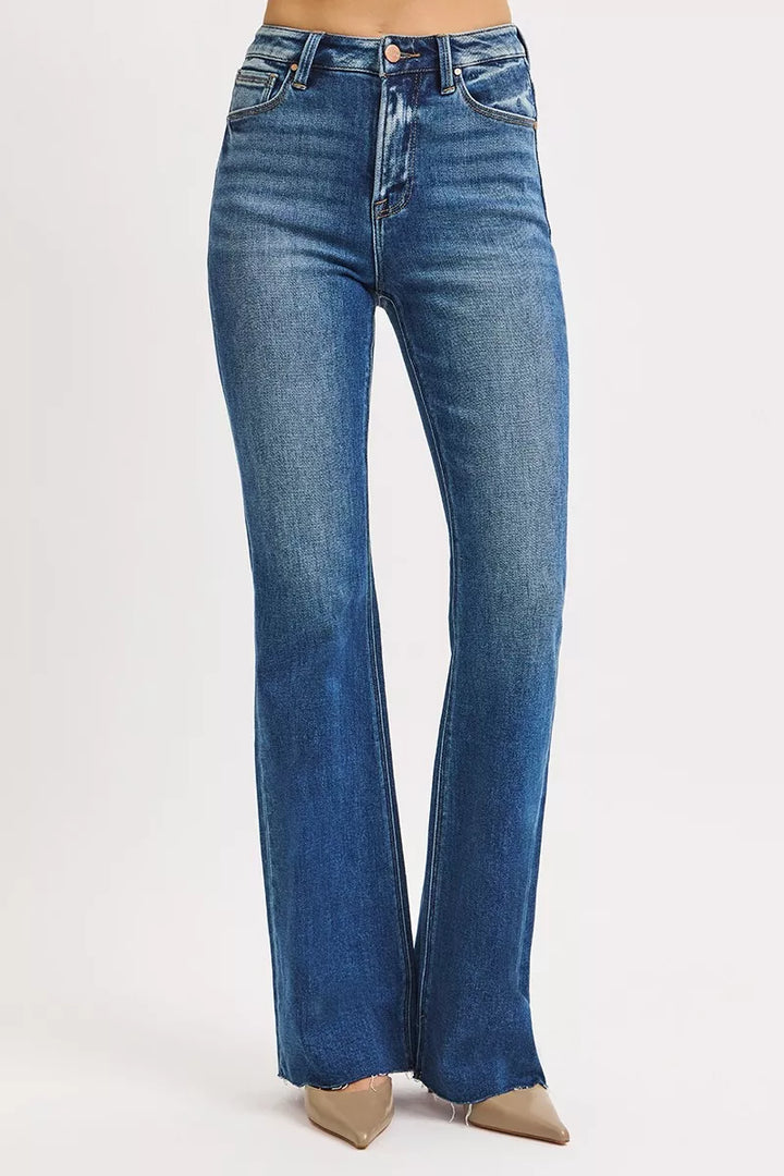 Dark Risen High Rise Flare Jeans