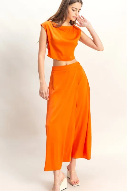 Orange Hyfve Sleeveless Top And Maxi Skirt Set 2