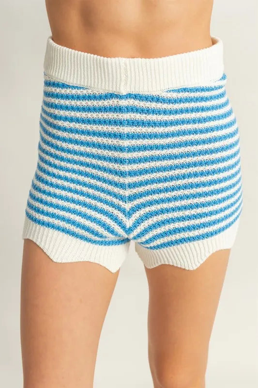 Hyfve Striped Cropped Tank And Shorts Set
