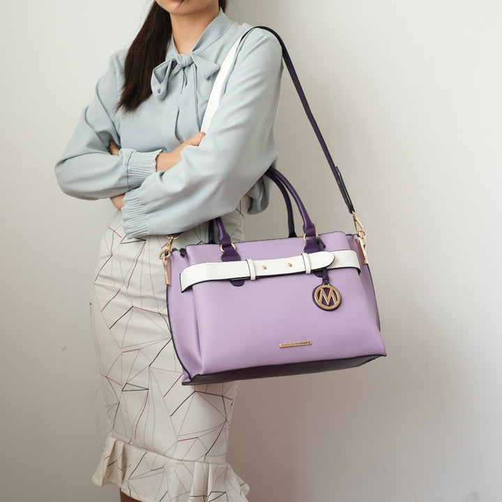 Pewter Mkf Jamie Womens Satchel Bag By Mia K