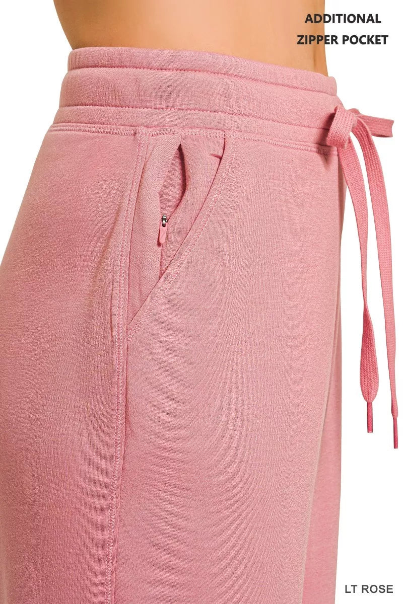 Zenana Drawstring Scuba Joggers With Pockets