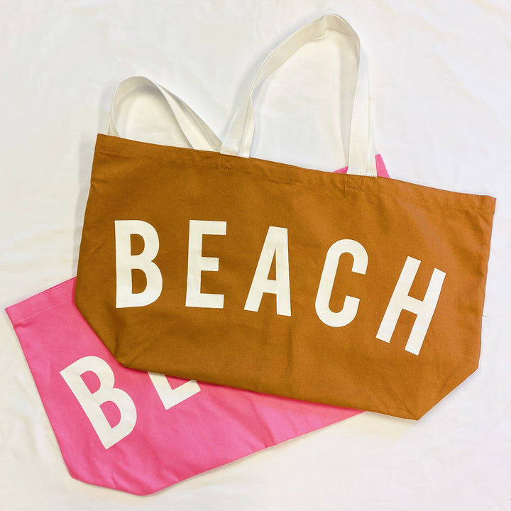 Camel Let S Do Beach Canvas Tote