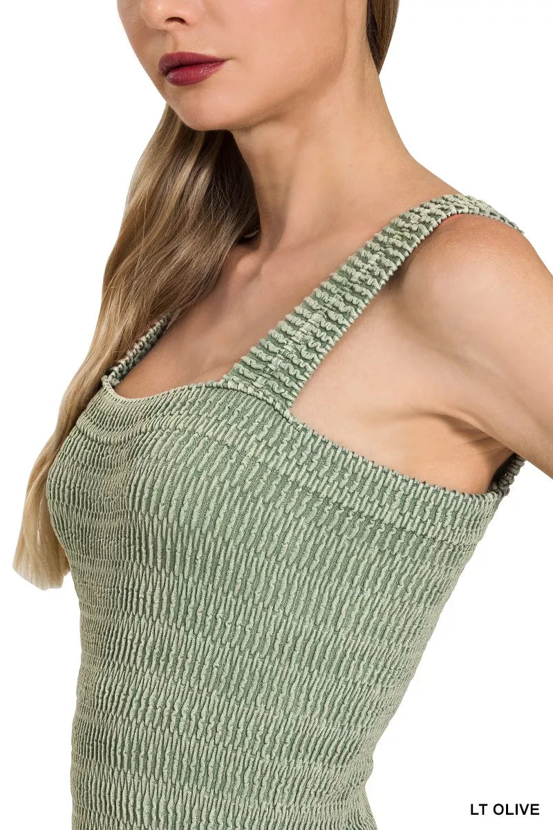 Zenana Seamless Winkle Stone Washed Tank Top 1