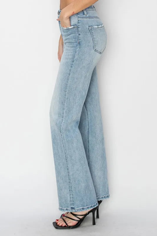 Light Risen High Rise Straight Jeans