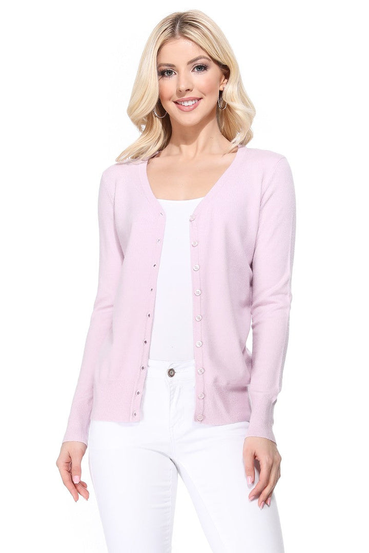 Black Womens V Neck Button Down Knit Cardigan Sweater