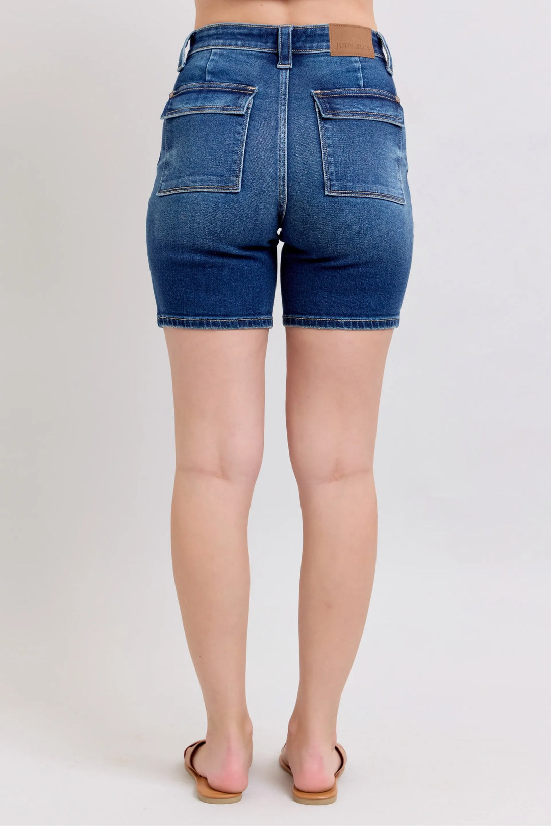 Dk Judy Blue Full Size High Waist Bermudas Jeans W Back Flap Pockets Plus Size