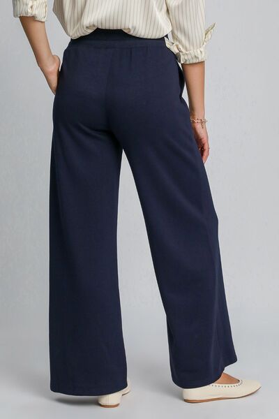 Midnight Umgee Drawstring Wide Leg Pants With Pockets
