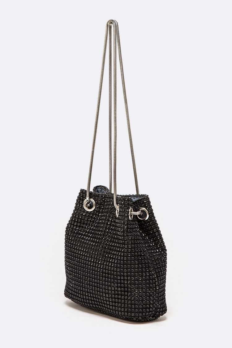 Rhinestone Mesh Mini Convertible Formal Swing Bag