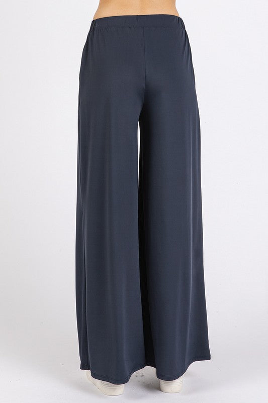 Midnight Mittoshop Yoga Air Stretch Elastic Waist Wide Leg Pants