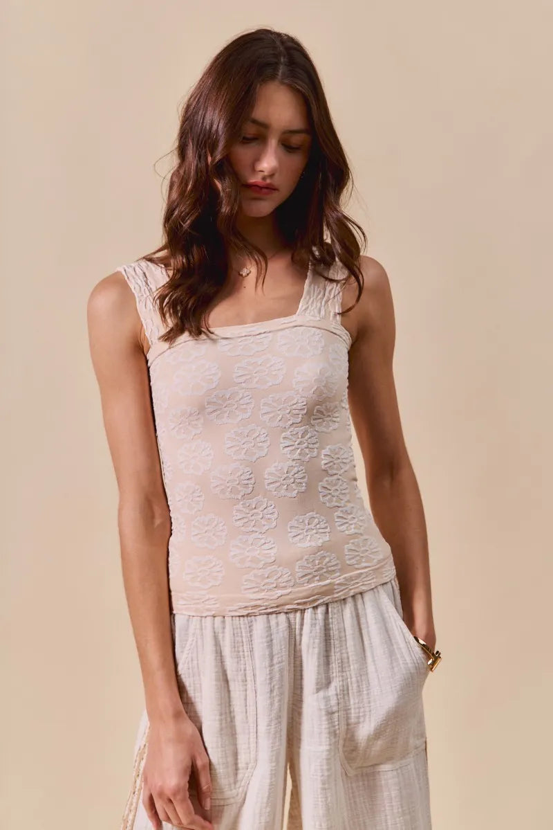 So Me Two Tone Floral Seamless Tank Top 1