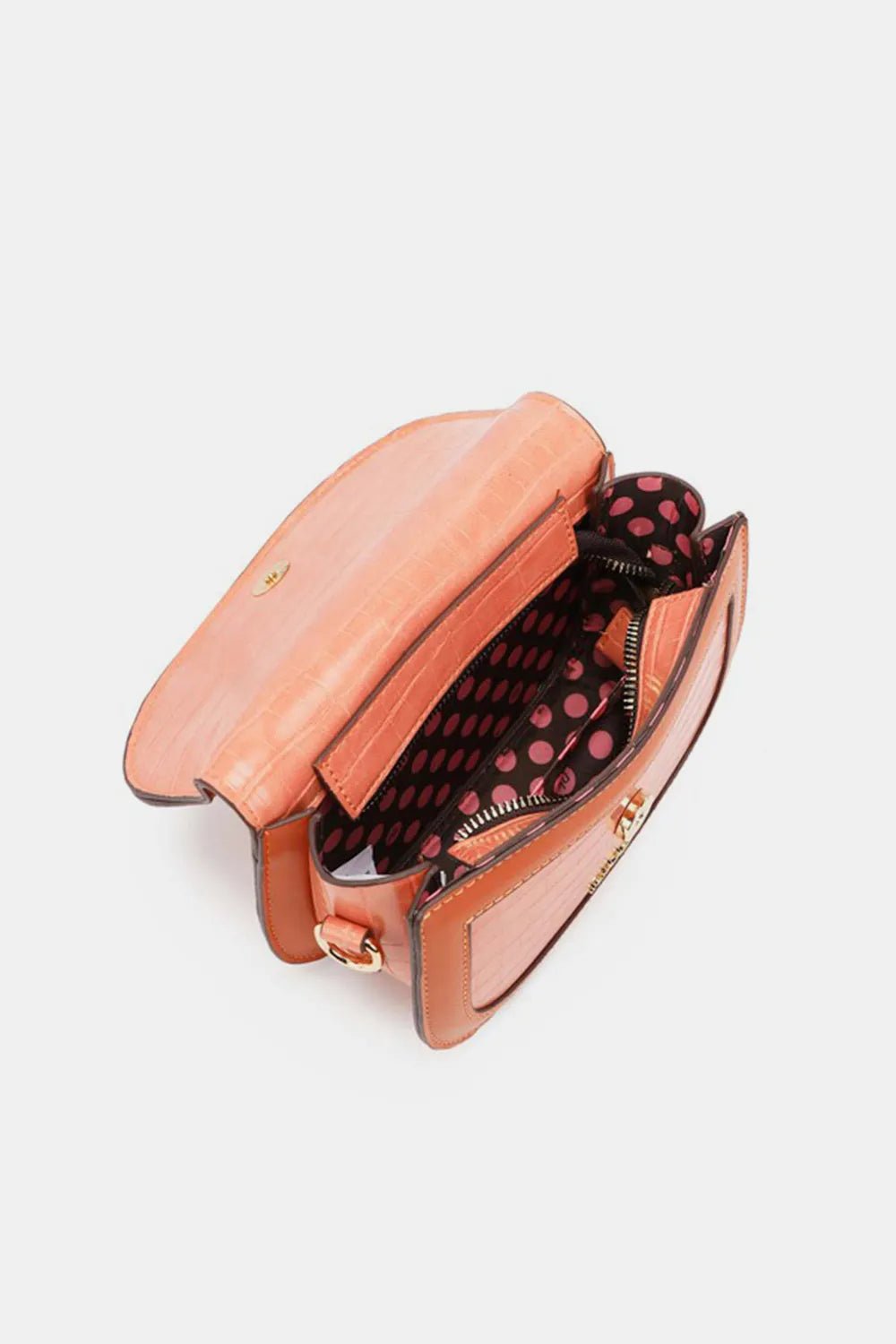Nicole Lee Usa Croc Embossed Crossbody Bag