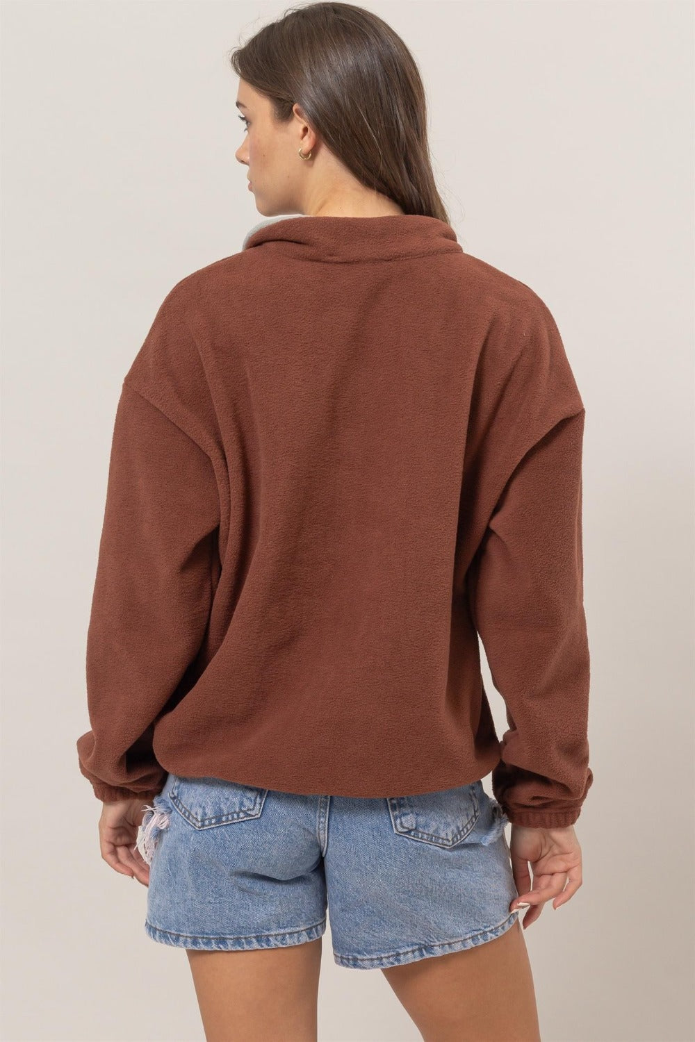 Brick Hyfve Fleece Color Block Half Zip Sweatshirt