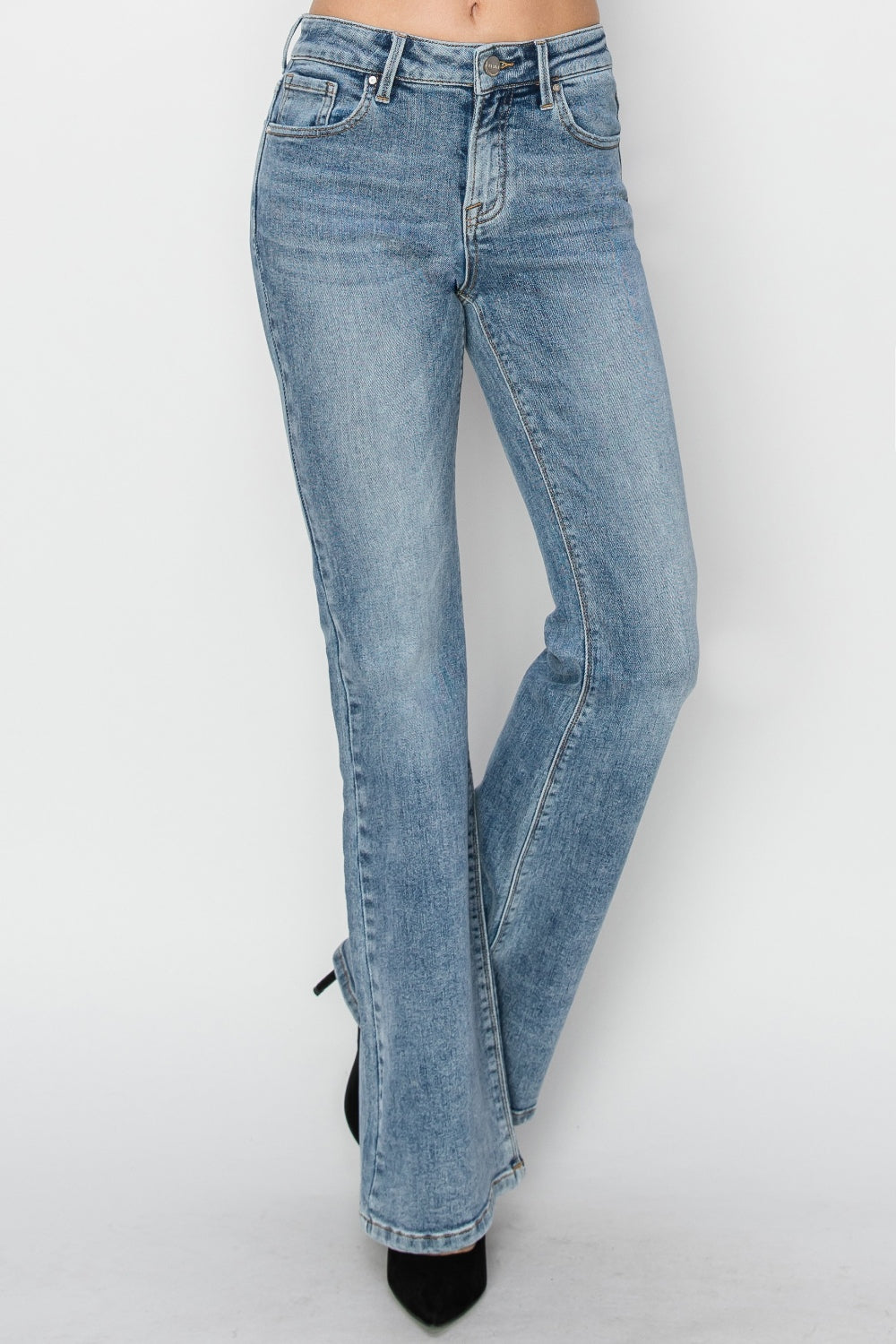 Medium Risen Full Size Mid Rise Bootcut Jeans