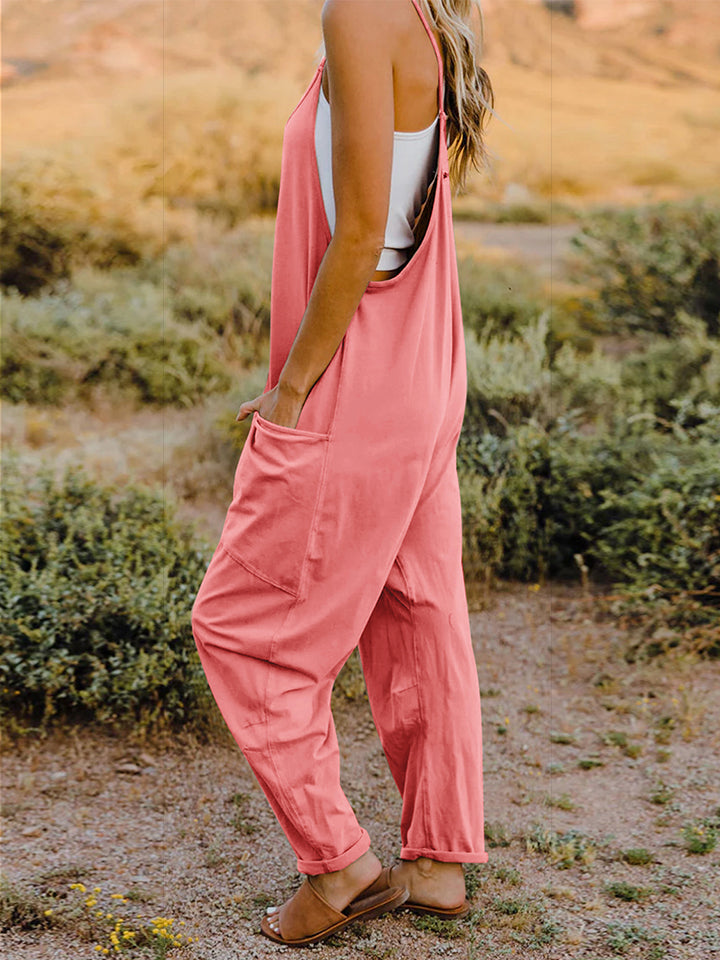 Coral Double Take Full Size Sleeveless V Neck Pocketed Jumpsuit 2