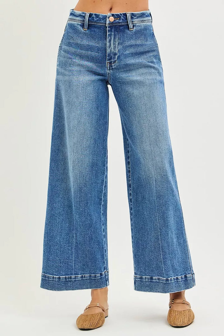 Dark Risen Slouchy Ankle Wide Jeans
