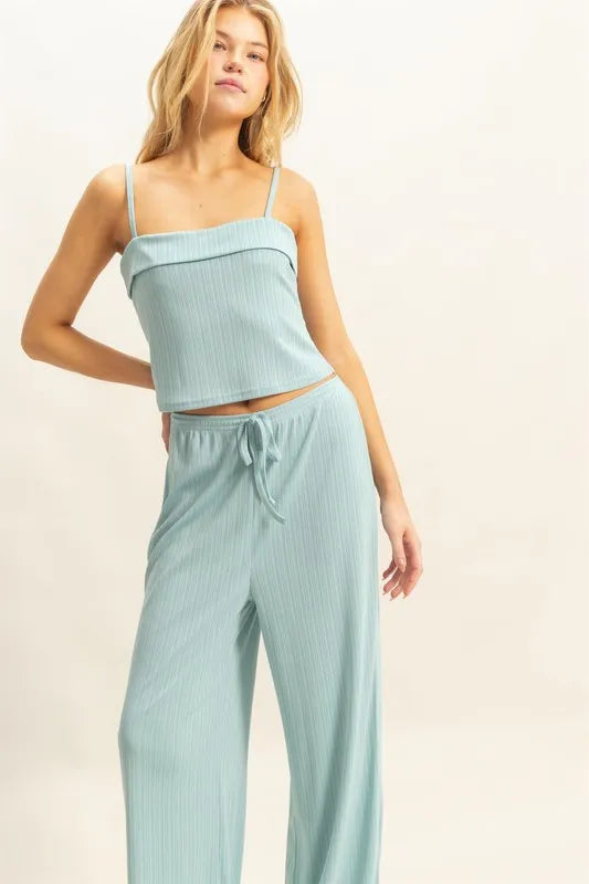 Hyfve Rib Knit Cami Top And Pants Set 2
