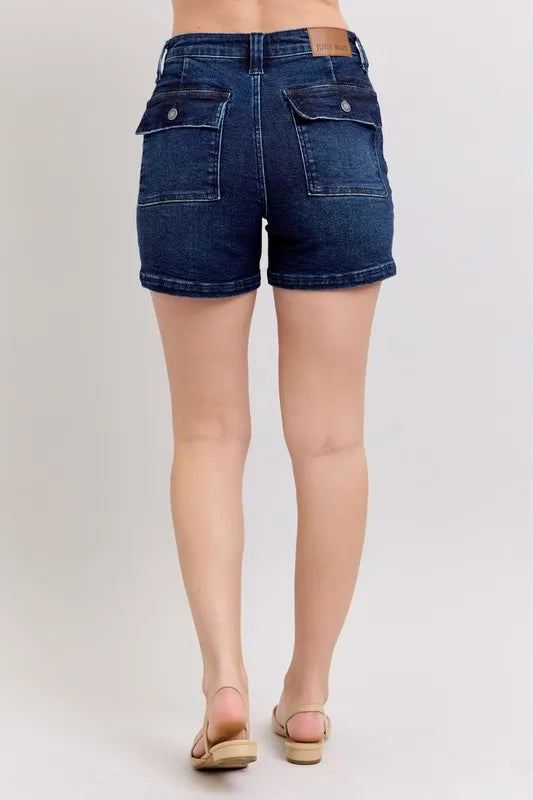Md Judy Blue High Waist Back Flap Pocket Denim Shorts