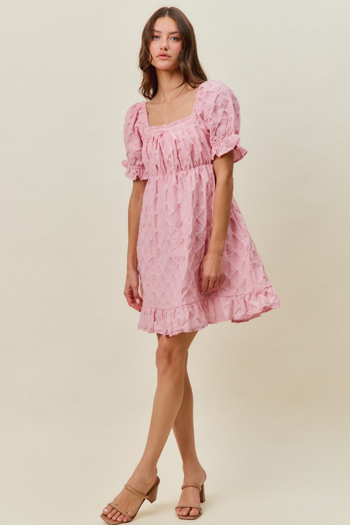 So Me Texture Woven Ruching On Bust Mini Dress 1