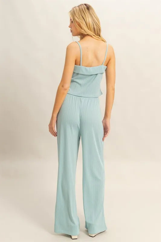 Aqua Hyfve Rib Knit Cami Top And Pants Set 2