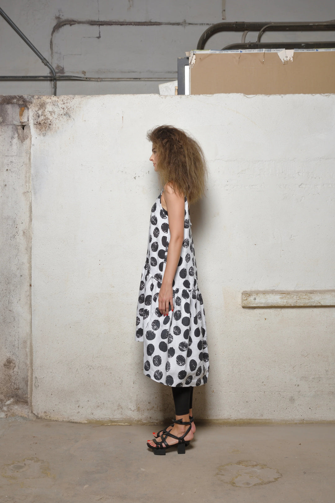 Large Linen Peplum Dress