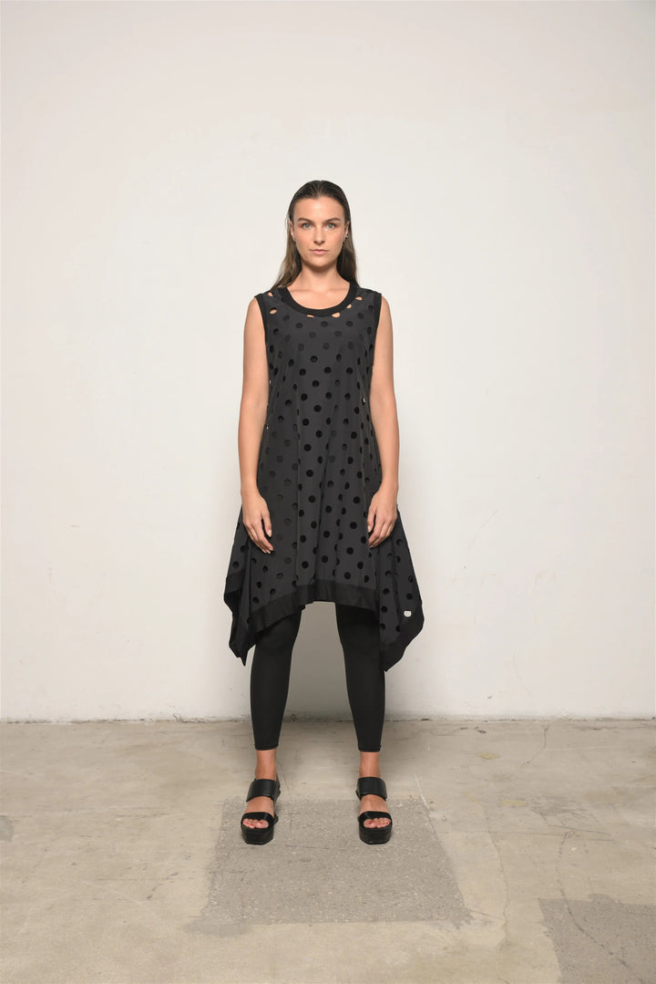 Black Perforated Tunic