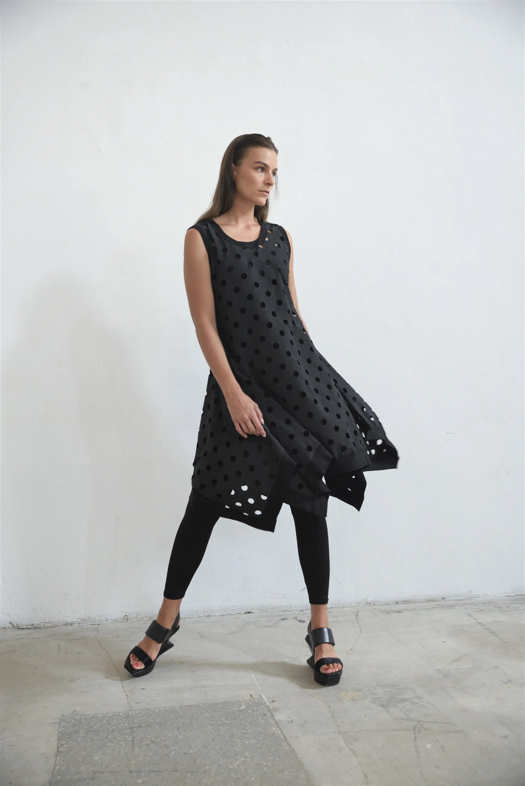 Black Perforated Tunic
