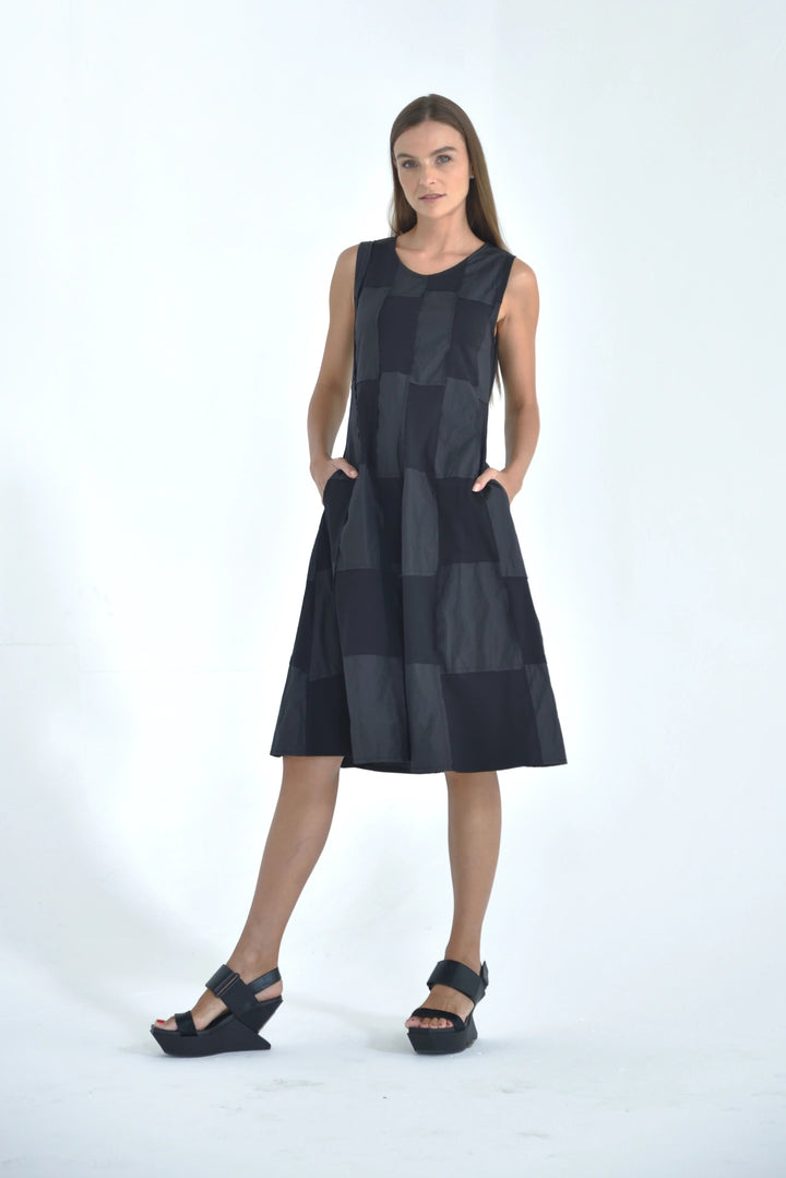 Xsmall Sleeveless Chessboard Dress