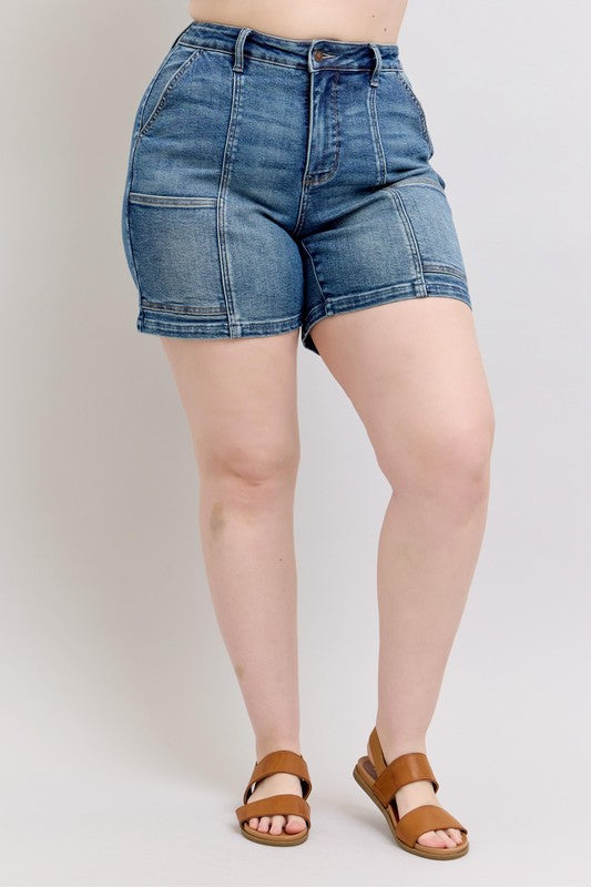 Medium Judy Blue Full Size High Rise Denim Shorts Plus Size