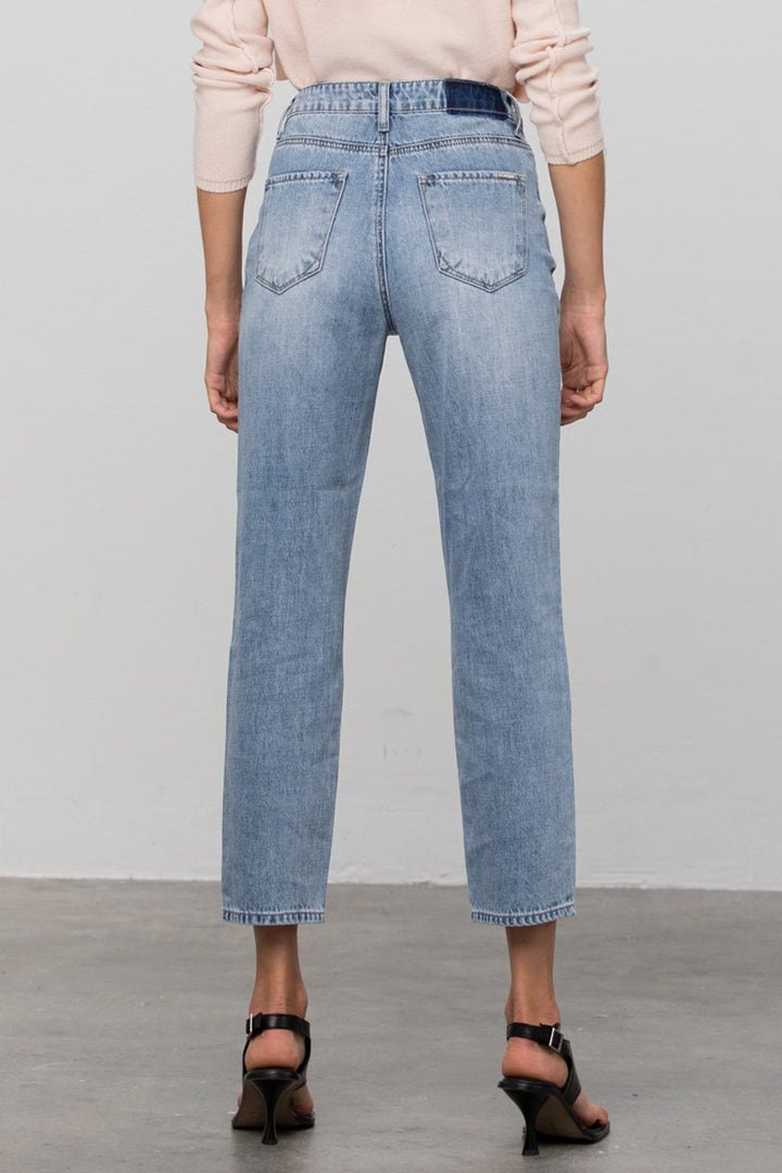 Medium High Waist Straight Jeans