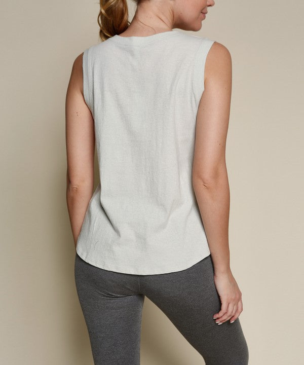 DULL GREY Recycled Cotton Muscle Tank