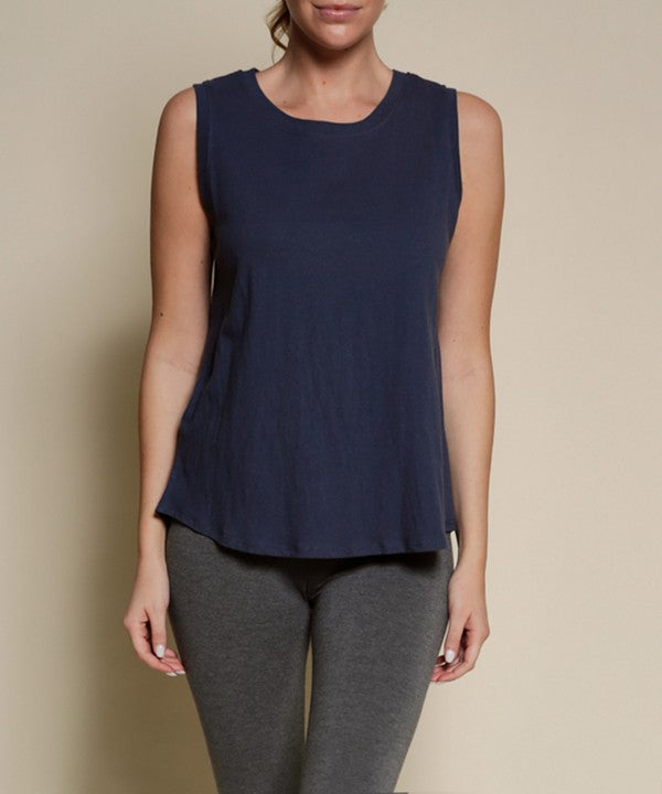 DULL GREY Recycled Cotton Muscle Tank