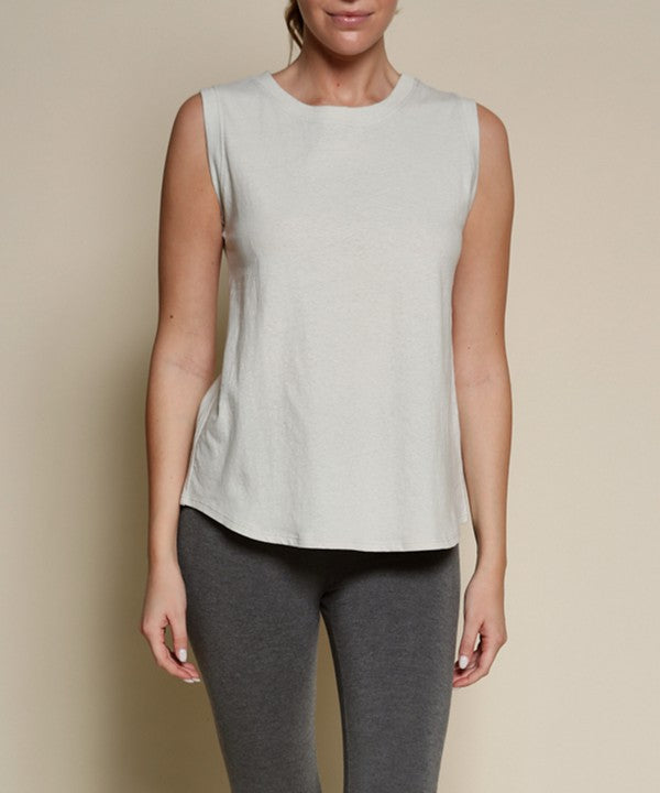 DULL GREY Recycled Cotton Muscle Tank